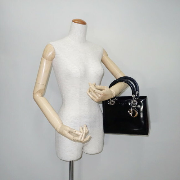 Christian Dior Handbag Lady Dior Cannage Enamel Black - Picture 3 of 7